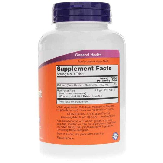 Red Yeast Rice 1200 Mg, NOW